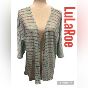 LuLaRoe, Sz Small, Teal, Striped Hi-Low Cardigan Sweater - NWT